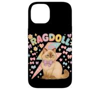 Y2K Ragdoll Cat con fulmini e fiocchi pastello Custodia per iPhone 14