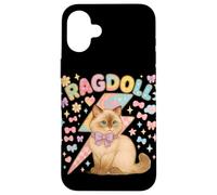 Y2K Ragdoll Cat con fulmini e fiocchi pastello Custodia per iPhone 16 Plus