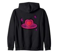 Y2K Retro anni '90 Vintage Cuore e stelle nello spazio Felpa con Cappuccio