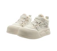 Y2K - Scarpe da ginnastica invernali con plateau, per donne e ragazze, foderate in pile felpato, carine, alte, bianco sporco, 35.5 EU