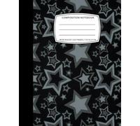 Y2K Stars Wide Ruled Composition Notebook - Black & Silver Star Edition: Retro-Inspired Black and Silver Star Cover for School, Journaling, and Writing
