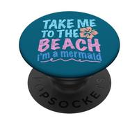 Y2K Take Me to the Beach I'm a Mermaid Retro 2000s Estetica PopSockets PopGrip Adesivo