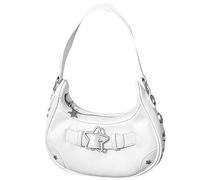 Y2K Women Holle Borsebag Vintage casual hobos decorazioni stelle di stella regalo solido for ragazze borsetta for borsetta (bianca)