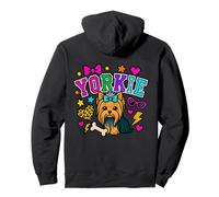 Y2K Yorkie Dog Grafica con Stelle e Icone in Grassetto Felpa con Cappuccio