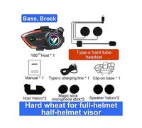 Y80 2x Motorcycle Helmet Intercom Waterproof Riding Bluetooth Headset 500m Walkie Talkie Noise Reduction Hands-free Call Music Player Moto Interphone