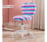 Ya-Home Sedia da Scrivania per Bambini Sedia Studio Bambina Regolabile in Altezza Sedia Bambini Scrivania Poltroncina Girevole in Pelliccia per Cameretta, Viola