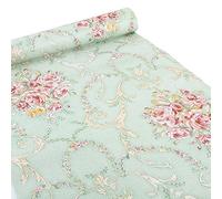 Ya Jin - Rivestimento autoadesivo in stile vintage, per mensole, cassetti e armadietti Verde/rosa.