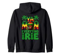 Ya Mon Tutto Irie Giamaicano Patois Rasta Erba Fumare Felpa con Cappuccio