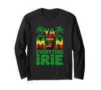 Ya Mon Tutto Irie Giamaicano Patois Rasta Erba Fumare Maglia a Manica