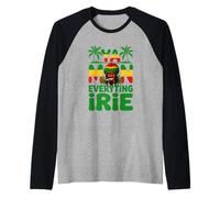 Ya Mon Tutto Irie Giamaicano Patois Rasta Erba Fumare Maglia con Maniche Raglan