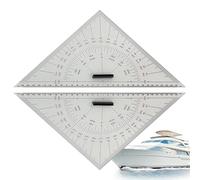 Ya - Righello triangolare di precisione, strumento per mappatura marina in acrilico, 30 cm, con scala trasparente, strumento di disegno trasparente, guida nautica con stile professionale, aiuto per la