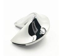 Ya.x Scatola per biscotti in metallo con messaggio personalizzato per biscotti della fortuna incluso all'interno, regalo perfetto per matrimonio, doccia nuziale, regalo per uomini o donne (7 cm) (argento)