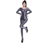 Yaaapiy Donna Lucente Body Calzamaglia Intimo Body Stocking Catsuit Tuta Intera Jumpsuit Cerniera Posteriore Abbigliamento Club Tuta da Ginnastica