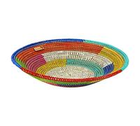 YAADU Ciotola per frutta intrecciata con diametro di 40 cm, fatta a mano, ciotola decorativa africana, cestino portaoggetti, modello Katanga (colorato)
