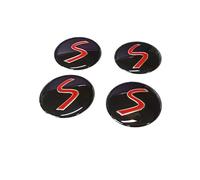 YaaGoo Adesivi per Coprimozzo Ruota Auto Mini 52mm 2.05" di Diametro (4 Pezzi, Logo S)