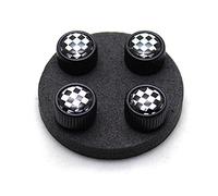 YaaGoo Per Mini Cooper Pneumatici Cerchio 4 Pezzi Tappi Valvola Copertura Decorativa (Black CK)