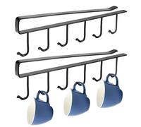 YAANBUNB 2 Pz Ganci Verticali per Porta da Appendere,Appendi Bbiti per Porte Senza Forare,Ganci Accappatoio Bagno con 5 Ganci,Attaccapanni da Porta per Appendere Asciugamani e Appendiabiti (Nero)