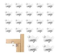 YAANBUNB 30 Pz Cunei con Viti per Scaffale per Mobili in Plastica Bianco,Cunei di Fissaggio Stabilizzatori con Viti,Cunei Per Mobili Rinforzo Fondo Cassetti per Pannello Mobili Cassettiere