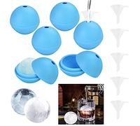 YAANBUNB 6 Pz Stampo Ghiaccio Sfera Uso Alimentare Contenitore Cubetti di Ghiaccio a Sfera Riutilizzabili Formine Ghiaccio Silicone Sferici Facili da Sformare per Alcolici Cocktails,Whisky
