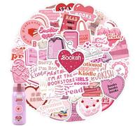 YAANBUNB 60 Pz Adesivi Rosa Aesthetic,Stickers per Album Fotografici,Adesivi Rosa per Computer Portatile,Stickers Aesthetic,Adesivi Viaggio Valigia per Cellulari, Libro, Tazza, Frigorifero