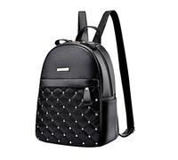 YAANCUN Donna Zaino Rivet Da In Pelle Borsa A Tracolla Zaino Scuola Nero