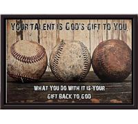 YAASIMOULE Baseball Il tuo talento è un dono di Dio per te Poster incorniciato su tela opaca