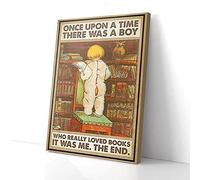 YAASIMOULE C'era una volta un ragazzo che amava davvero i libri, stampe su tela, arte murale