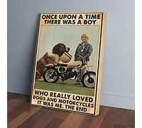 YAASIMOULE C'era una volta un ragazzo che amava i cani e le motociclette. Stampe su tela.