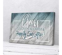 YAASIMOULE Cheer To Love Laughter & Happily Ever After Canvas Prints Wall Art