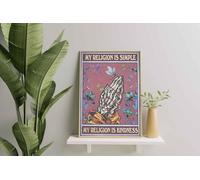 YAASIMOULE Decorazione murale, arredamento per la casa, decorazione della stanza La mia religione è semplice La mia religione è gentilezza