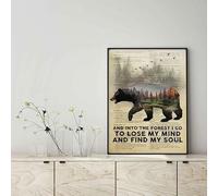 YAASIMOULE Decorazione murale, arredamento per la casa, decorazione della stanza Orso e nella foresta vado a perdere la testa e a trovare la mia anima