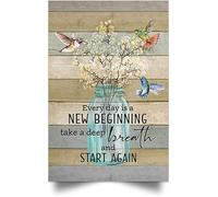 YAASIMOULE Decorazione murale arredamento per la casa della stanza Tutti i colibrì Ogni giorno è un nuovo inizio Fai respiro profondo