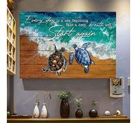 YAASIMOULE Gesù Ogni giorno è un nuovo inizio, fai un respiro profondo e ricomincia 2 Stampa su tela con paesaggio di Gesù Arte murale