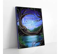 YAASIMOULE I sogni si sciolgono, l'amore è uno stato d'animo, stampe su tela con albero della luna, arte murale