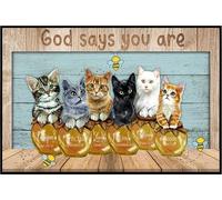 YAASIMOULE Il dio dei gatti dice che sei unico, speciale, adorabile, forte e scelto. Poster di gattini