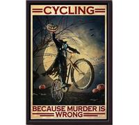 YAASIMOULE Jack il re della zucca che va in bicicletta perché l'omicidio è sbagliato Poster di Halloween incorniciato su tela opaca