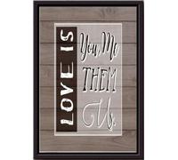 YAASIMOULE L'amore sei tu, io, loro, noi, tela, decorazione da parete, cartello in stile fattoria, poster, regalo di compleanno, matrimonio, inaugurazione della casa, stampe opache incorniciate