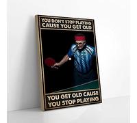 YAASIMOULE Non smetti di giocare a ping pong perché invecchi. Stampe su tela. Arte murale.