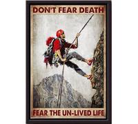 YAASIMOULE Non temere la morte, la vita non vissuta, poster di arrampicata in montagna, tela opaca incorniciata