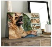 YAASIMOULE Pastore tedesco Quando avevo bisogno di una mano ho trovato la zampa del mio cane Stampa su tela con paesaggio Arte murale