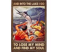 YAASIMOULE Pescando e nel lago vado a perdere la testa e trovare l'anima Poster del pescatore