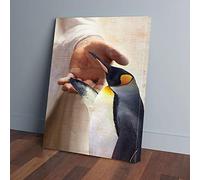 YAASIMOULE Pinguino Prendi la mia mano Gesù Stampe su tela verticali