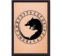 YAASIMOULE Poster con alfabeto di draghi e rune, miti, leggende, arte murale, regalo per gli amanti delle fiabe, ragazzi e uomini, stampe su tela opaca incorniciate.