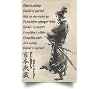 YAASIMOULE Poster con citazione motivazionale sul samurai giapponese: Non c'è niente al di fuori di te stesso, decorazione da parete