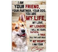 YAASIMOULE Poster Corgi Dog Io sono il tuo amico compagno tu sei leader della vita cane animale domestico amore citazione arte murale arredamento per la casa