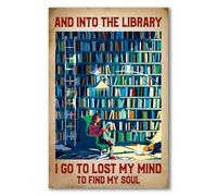 YAASIMOULE Poster d E nella biblioteca vado persa la testa per trovare mia anima Decorazione murale