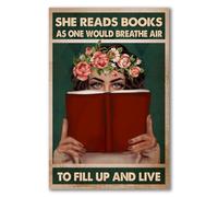 YAASIMOULE Poster d Lei legge i libri come si respira l'aria per riempirsi e vivere l'arte della parete decorativa