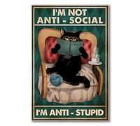 YAASIMOULE Poster d Non sono antisociale. antistupido. Decorazione murale.