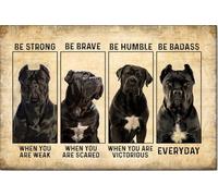 YAASIMOULE Poster e tela Cane Corso Sii forte e coraggioso, decorazione da parete per la casa, regalo per la festa della mamma e del papà, per amanti dei cani, papà e mamma.