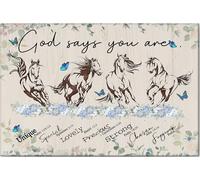 YAASIMOULE Poster e tela con cavallo Dio dice che sei un'arte murale, decorazione per la casa, regalo di compleanno per la festa della mamma, per la ragazza amante della mamma